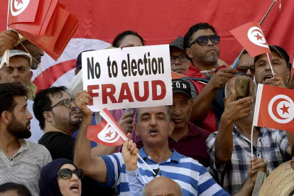 Hace cuatro meses también se protesto contra el referéndum constitucional ideado por el presidente Kais Said.