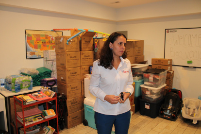 Tatiana Laborde, coordinadora de la ONG Samu en Estados Unidos, habla durante una entrevista con Efe el 5 de diciembre de 2022, en Washington (EE.UU). Sin pretenderlo, pero sin dudarlo, la ONG española Samu se ha convertido en una de las organizaciones más potentes de ayuda de emergencia a los migrantes l