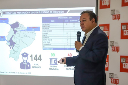 El ministro del Interior, Juan Zapata, presentó los resultados del estado de excepción que duró 45 días.