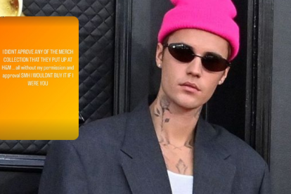 El cantante alega no haber cedido los derechos de su imagen para la colección.