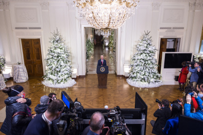 El presidente de Estados Unidos, Joe Biden, ofrece un discurso de Navidad en la Casa Blanca, el jueves 22 de diciembre.