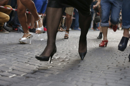 Actividades. La carrera de tacones ha ganado adeptos en Quito.