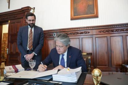 Cambios. El presidente Guillermo Lasso y Roberto Andrade.