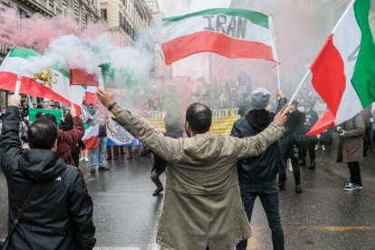 Manifestaciones en Roma contra el régimen iraní.