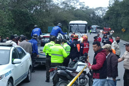 Loja. El cuerpo fue rescatado y trasladado luego a la morgue.