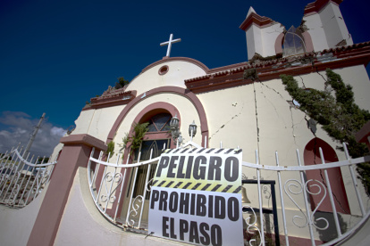 Pistas. Una iglesia afectada por los sismos. Foto de diciembre de 2022.