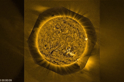 Extensión. Una pequeña escala en la base de la corona solar.