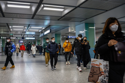 Una estación de metro en Pekín.