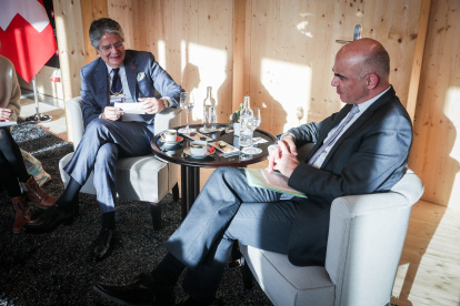 Guillermo Lasso dialogó con Alain Berset, presidente de la Confederación Suiza.