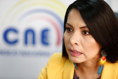 Foto de archivo de Diana Atamaint, presidenta del Consejo Nacional Electoral (CNE).