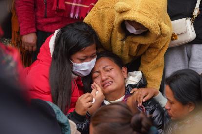 Familiares de las victimas del acidente.