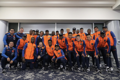 La selección ecuatoriana sub-20 antes de su viaje a Colombia.