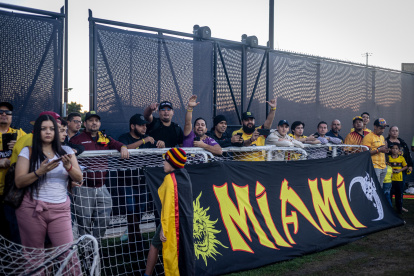 Afición. Los seguidores toreros., en una de las prácticas de Barcelona.