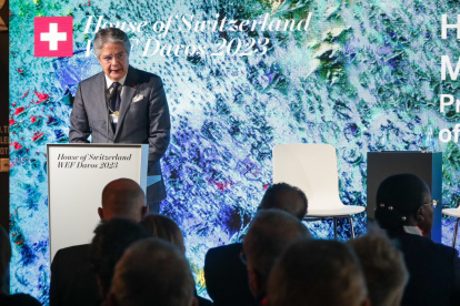 Referencia. Intervención del presidente Guillermo Lasso durante su visita por Europa.