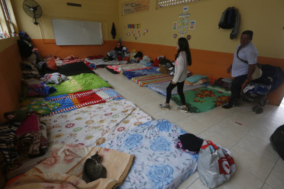 Vista general de un albergue para algunos de los afectados tras el derrumbe en Rosas, departamento del Cauca (Colombia). EFE/