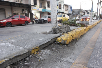 Este es el estado del parterre central de la calle Once.