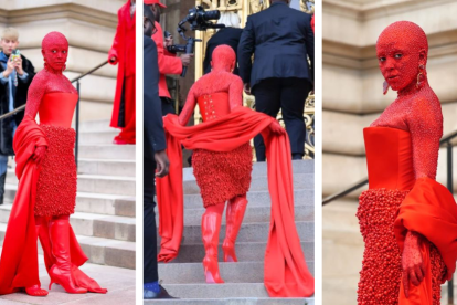 Doja Cat sorprendió a todos con un look lleno de diamantes.