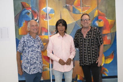 El maestro Quimbita acompañado de Douglas Clark y Todd Hebert.