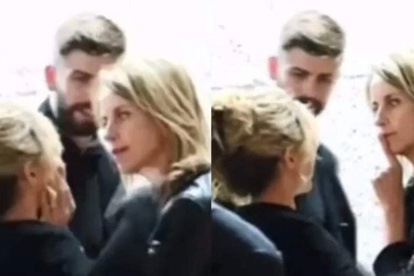 Momentos en que Monserrat Bernabeu reprende a Shakira mientras Piqué observa la escena.