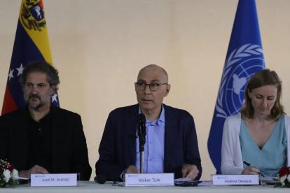 El Alto Comisionado de Derechos Humanos de ONU (Acnudh), Volker Türk participó de rueda de prensa en el Aeropuerto Simón Bolívar en Caracas, Venezuela