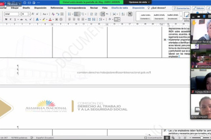 Los comisionados repasaron vía telemática el texto del proyecto del nuevo Código Laboral.