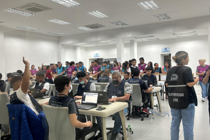 Así luce en este momento el Centro de Mando de la Delegación Electoral del Guayas.