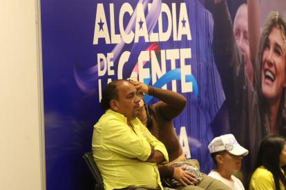 Sarmiento, quien se encargó de la publicidad, durante la concentración del Partido Social Cristiano.