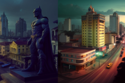 Guayaquil como Gotham City según Midjourney, la IA de las dino-profesiones.
