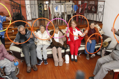 Actividades. En sus jornada realizan prácticas para ejercitar los músculos