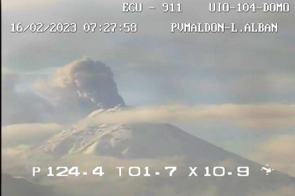 Cotopaxi. El volcán se encuentra en alerta amarilla, de un proceso eruptivo que comenzó en 2015.