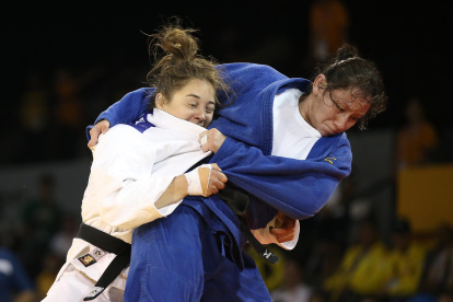 Estefanía García en uno de los combates que ganó para colgarse la histórica medalla de oro en los Juegos Panamericanos de Toronto 2015.