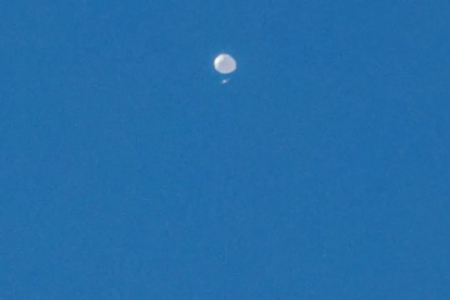 Vista del globo espía de China en cielos de EE.UU., el 4 de febrero de 2023.