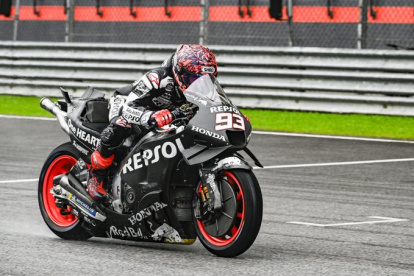 Marc Marquez durante los test de Sepang 2023.