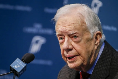 El expresidente de Estados Unidos entre 1977 y 1981, Jimmy Carter, durante una rueda de prensa, el 20 de agoto de 2015, en Atlanta (Georgia, EE.UU.).