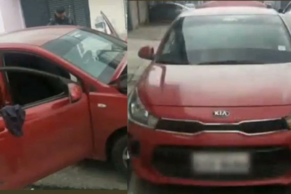 El carro, un auto rojo, es en el que al parecer se movilizaban los implicados.
