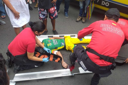 Accidente. El suceso ocurrió en Bolívar y Décima, centro de Quevedo.