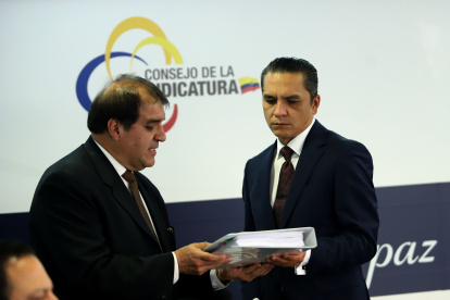 Wilman Teran se posesiona como presidente de la Judicatura  lo acompañan los vocales ELCY CELY, XAVIER MUÑOZ,  JUAN JOSE MORILLO Y MARIBEL BARRERO, el acto de posesion se desarrollo en la Asamblea Nacional y luego brindo una rueda de prensa en su despacho en la Judicatura  Quito 16 de Febrero de 2023 Agencia(ag-extra ag-expreso-ag-quito) Gustavo Guaman