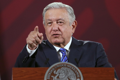 El presidente de México, Andrés Manuel López Obrador, participa hoy durante una rueda de prensa matutina en el Palacio Nacional de la Ciudad de México (México)