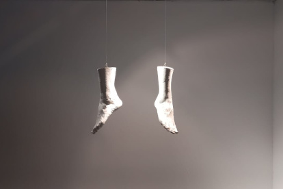 Una de las obras que expone Camille Gamarra en el Museo Nahim Isaías (Pichincha y Clemente Ballén).