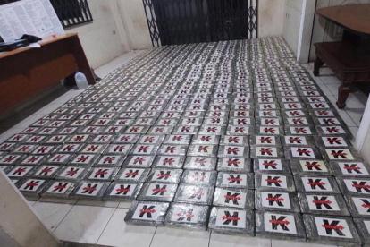 Incautación. Droga hallada en una casa de Santa Lucía.