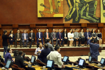 Acto. Jueces de la Corte Nacional de Justicia acompañaron a Wilman Terán a su posesión en la Asamblea.