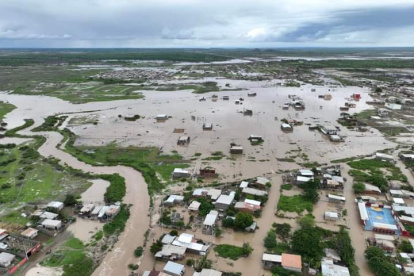 Panorámica de los  barrios que se inundaron tras diez horas de lluvia, el pasado sábado 25 de febrero.