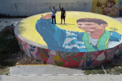 El mural de puede observarse desde una vista aérea.