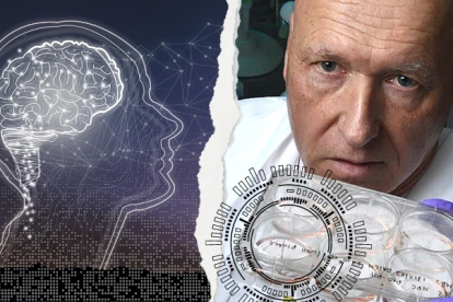 Thomas Hartung aparece mostrando organoides de cerebro en su laboratorio de la universidad Johns Hopkins (EE. UU.).