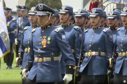 Acto. En la escuela de Policía de Pusuquí se recordó el aniversario de la Policía.