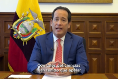 Henry Cucalón emitió el pronunciamiento oficial del gobierno de Guillermo Lasso