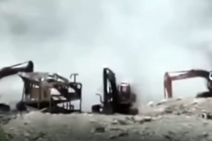 Maquinaria. En territorio peruano se realizó la detonación