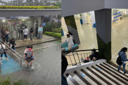 En redes sociales se compartieron imágenes de la situación en el campus.