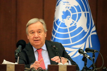 António Guterres brindó unas palabras en honor al día de la mujer.