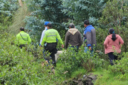 Latacunga. Comuneros de Pastocalle ayudaron en las labores de búsqueda de la joven Doris Poma.